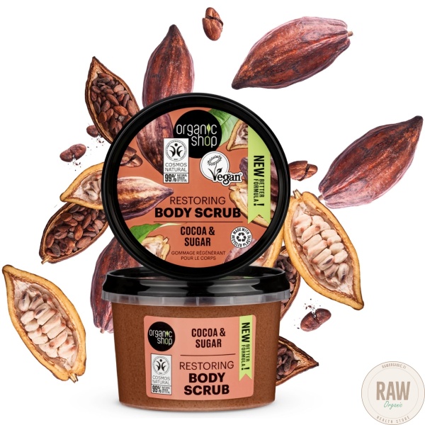 Organic shop cocoa & sugar body scrub 250ml – kuva 2
