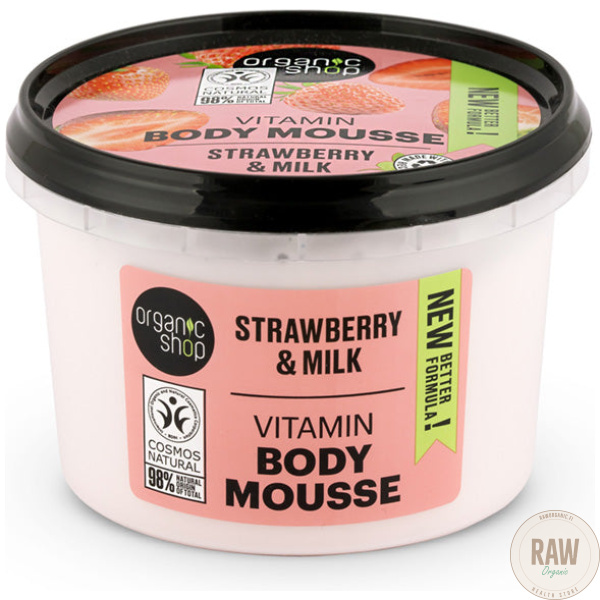 Organic Shop Strawberry & milk body mousse 250ml – kuva 2