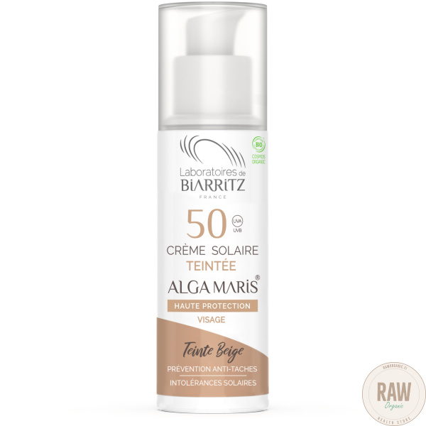Alga Maris sävyttävä aurinkovoide kasvoille, beige, SPF50, 50ml – kuva 2