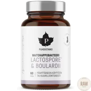 Puhdistamo Maitohappobakteeri – Lactospore & Boulardii – 60 kaps