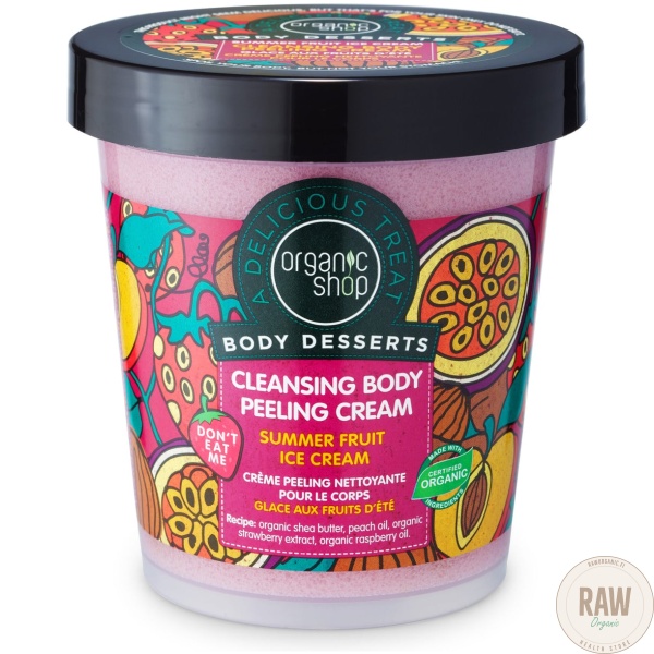 Organic Shop Body Desserts Summer Fruit Ice Cream Cleansing Body Peeling Cream 450 ml – kuva 2