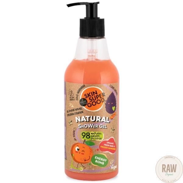 Skin Super Good Organic Fresh Basil & Frozen Mandarin Shower Gel 500 ml – kuva 2