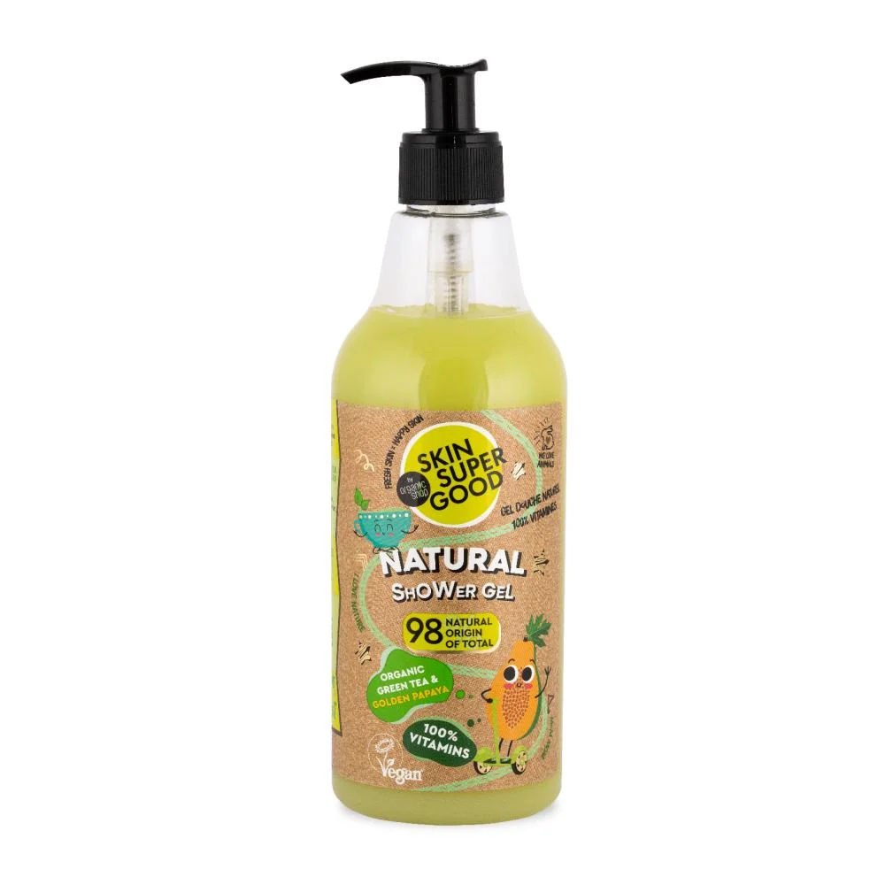 Skin Super Good Natural organic green tea & golden papaya Shower Gel, 500ml