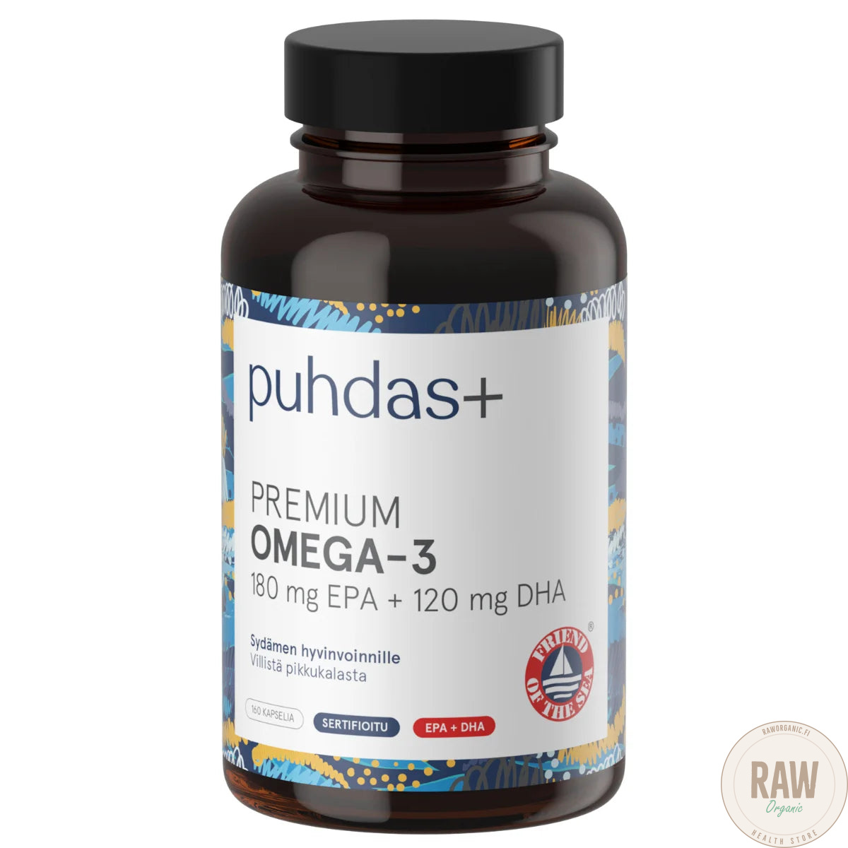 Puhdas+ Premium Omega-3 EPA & DHA 300mg 160 kaps.