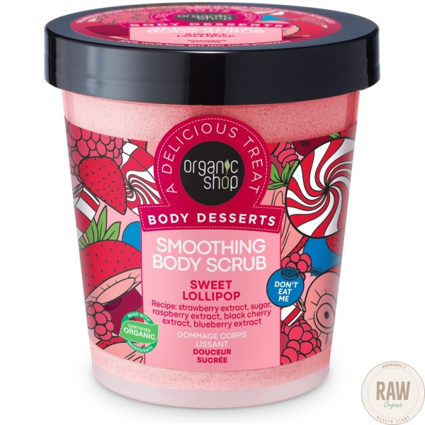 Organic Shop Body Desserts Smoothing Body Scrub Sweet Lollipop 450ml – kuva 3
