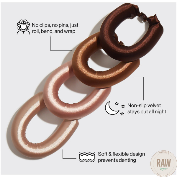 Kitsch Satin Jumbo Flexi Rods 4 Pcs- Rosewood kiharapatukat – kuva 3