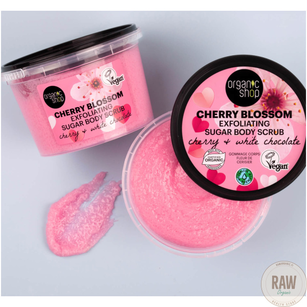 Organic Shop Cherry Blossom Exfoliating Sugar Body Scrub 250 ml – kuva 2
