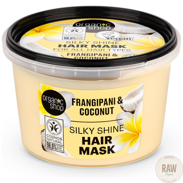 Organic Shop Silky Shine Hair Mask for All Hair Types Frangipani & Coconut 250 ml – kuva 2
