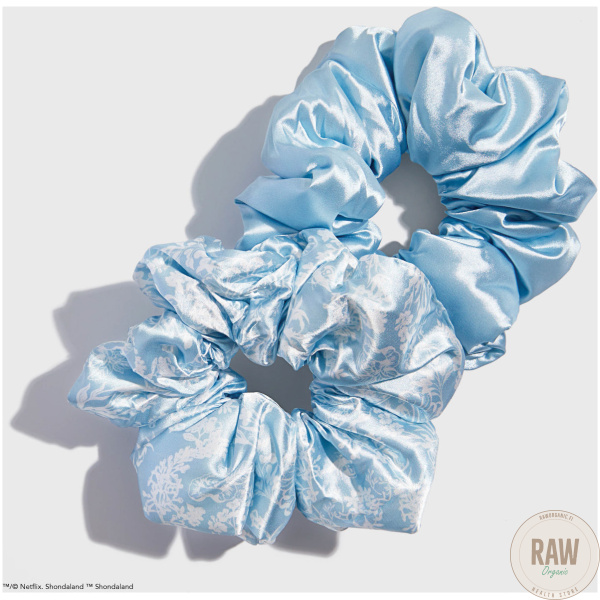 KITSCH Bridgerton x Satin Pillow Scrunchies / Toile De Blue – kuva 3