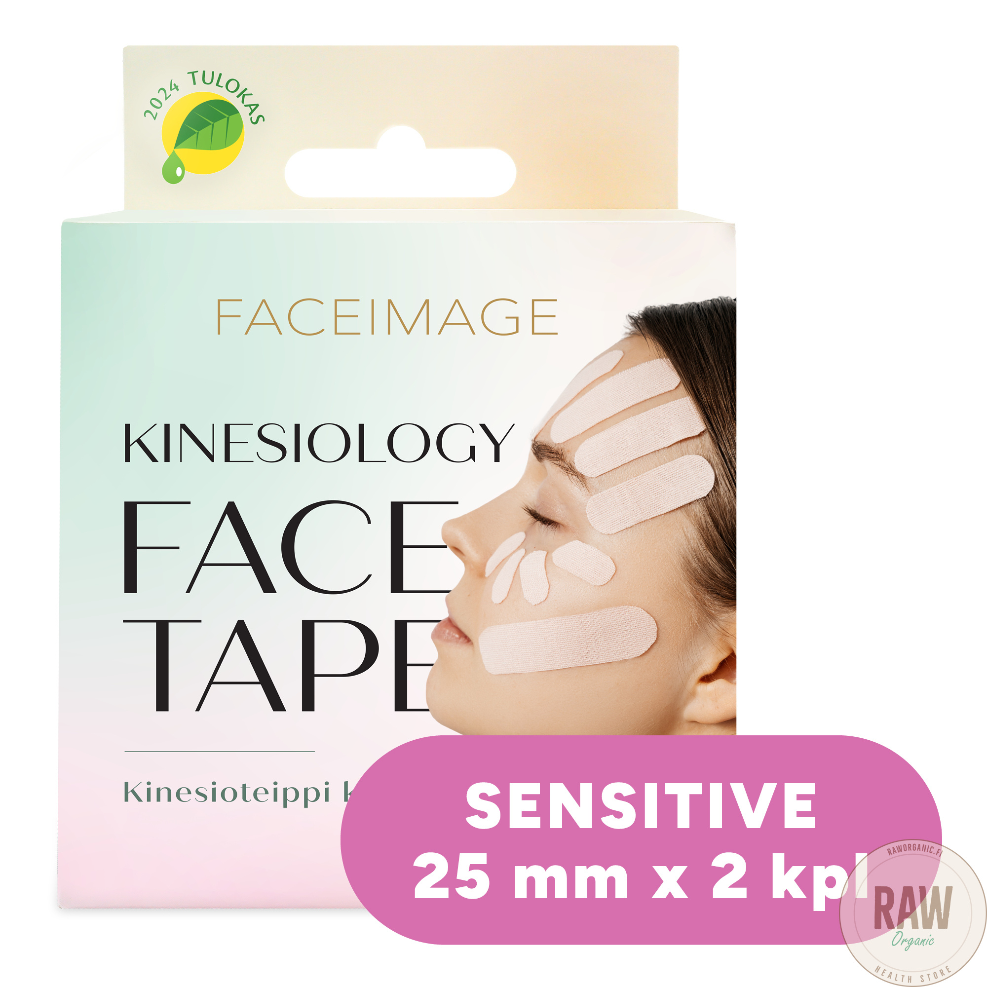 Faceimage Kinesioteippi Kasvoille – Herkälle Iholle (25 mm – 2 rullaa)
