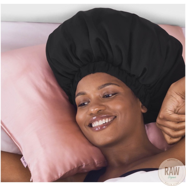 KITSCH,  Satin Sleep Xl Adjustable Bonnet – Black – kuva 3