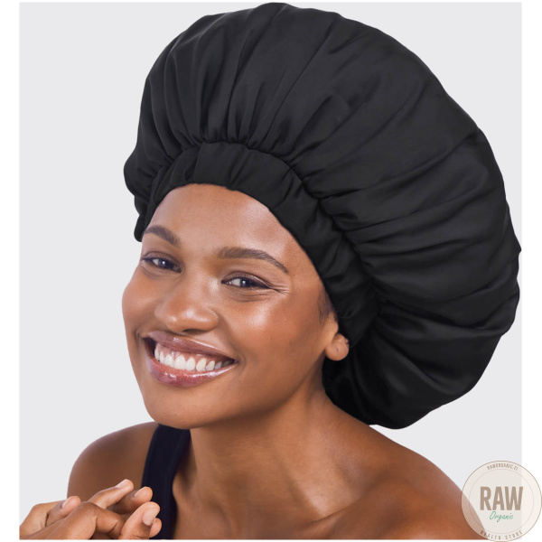 KITSCH,  Satin Sleep Xl Adjustable Bonnet – Black – kuva 2