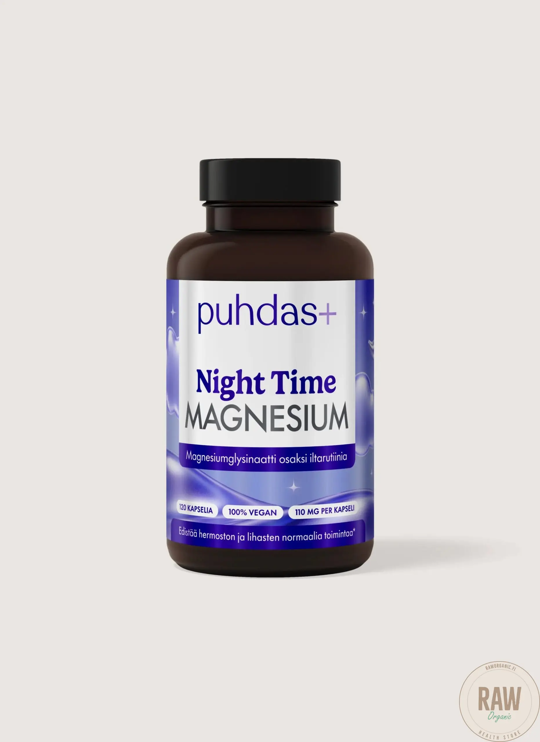 Puhdas+ Night Time Magnesium, 120kaps.
