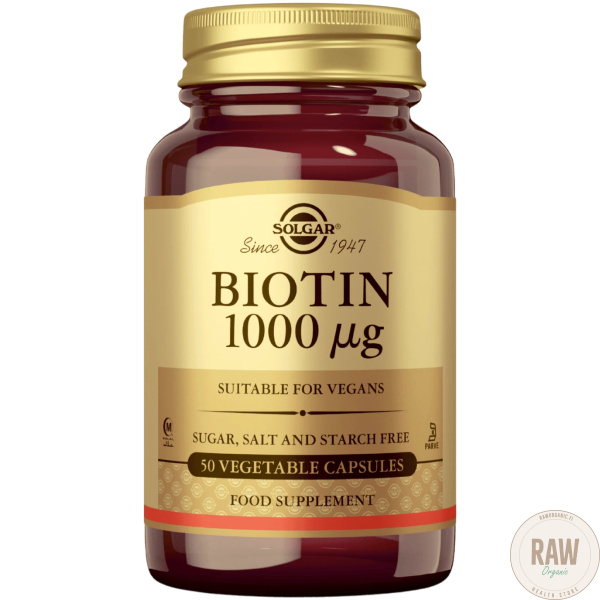 Solgar biotiini (Biotin), 1000ug, 50kaps – kuva 2