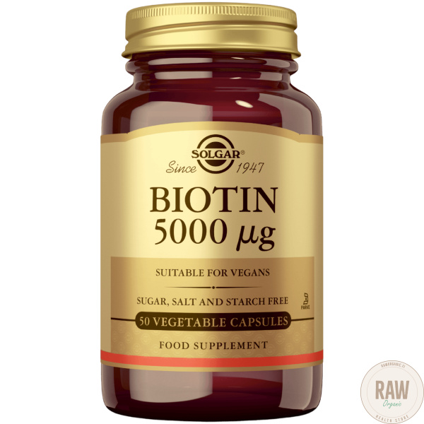 Solgar biotiini (Biotin), 5000ug, 50kaps – kuva 2