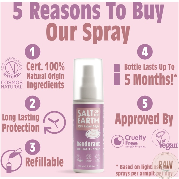 Salt of the Earth Peony Blossom spray deodorant 100 ml – kuva 2