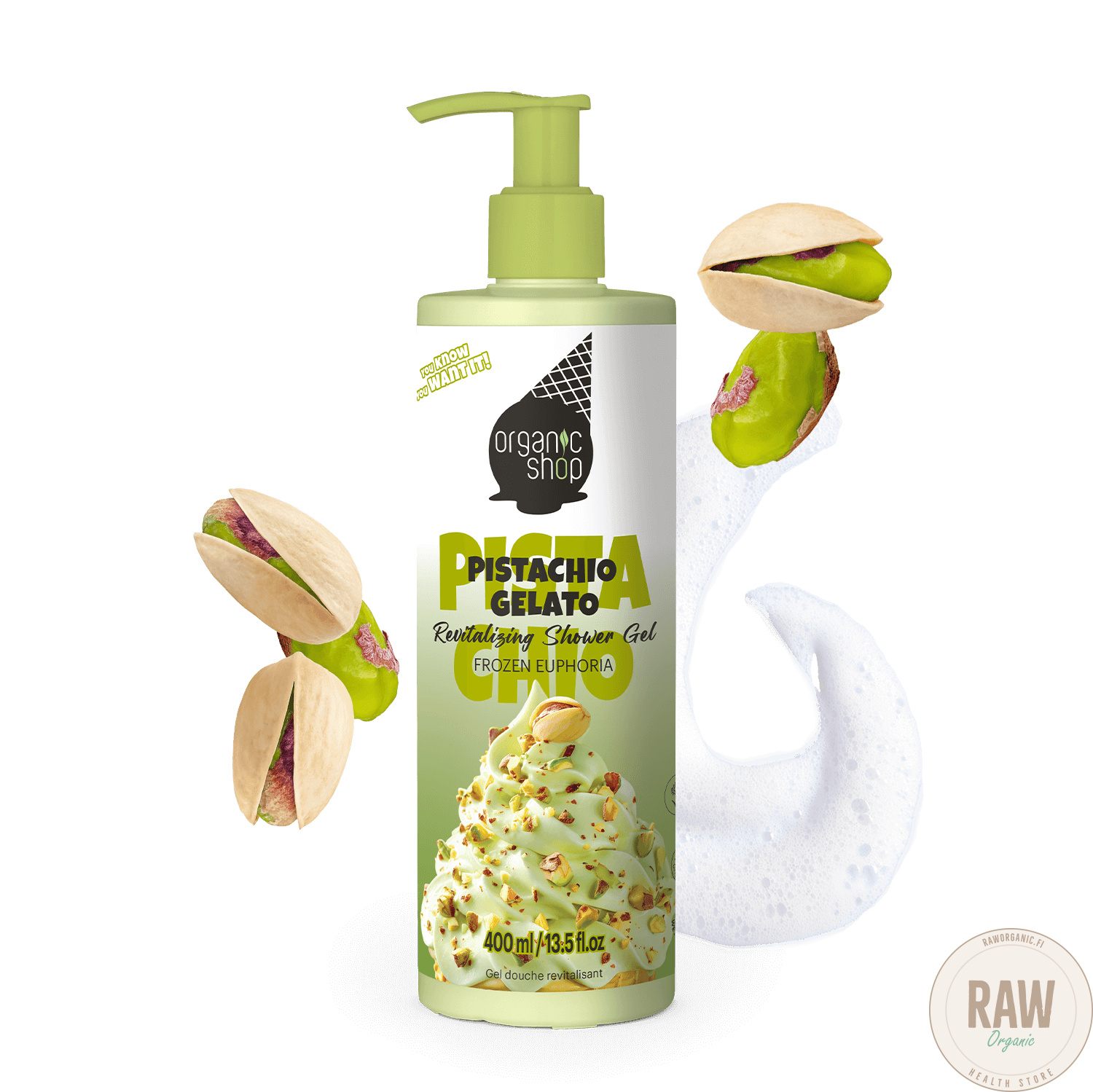 organic shop PISTACHIO GELATO REVITALIZING SHOWER GEL 400ml