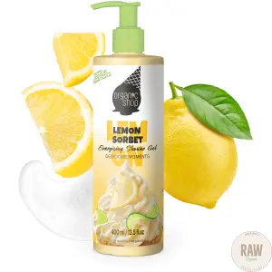 Organic shop  LEMON SORBET ENERGIZING SHOWER GEL 400ml