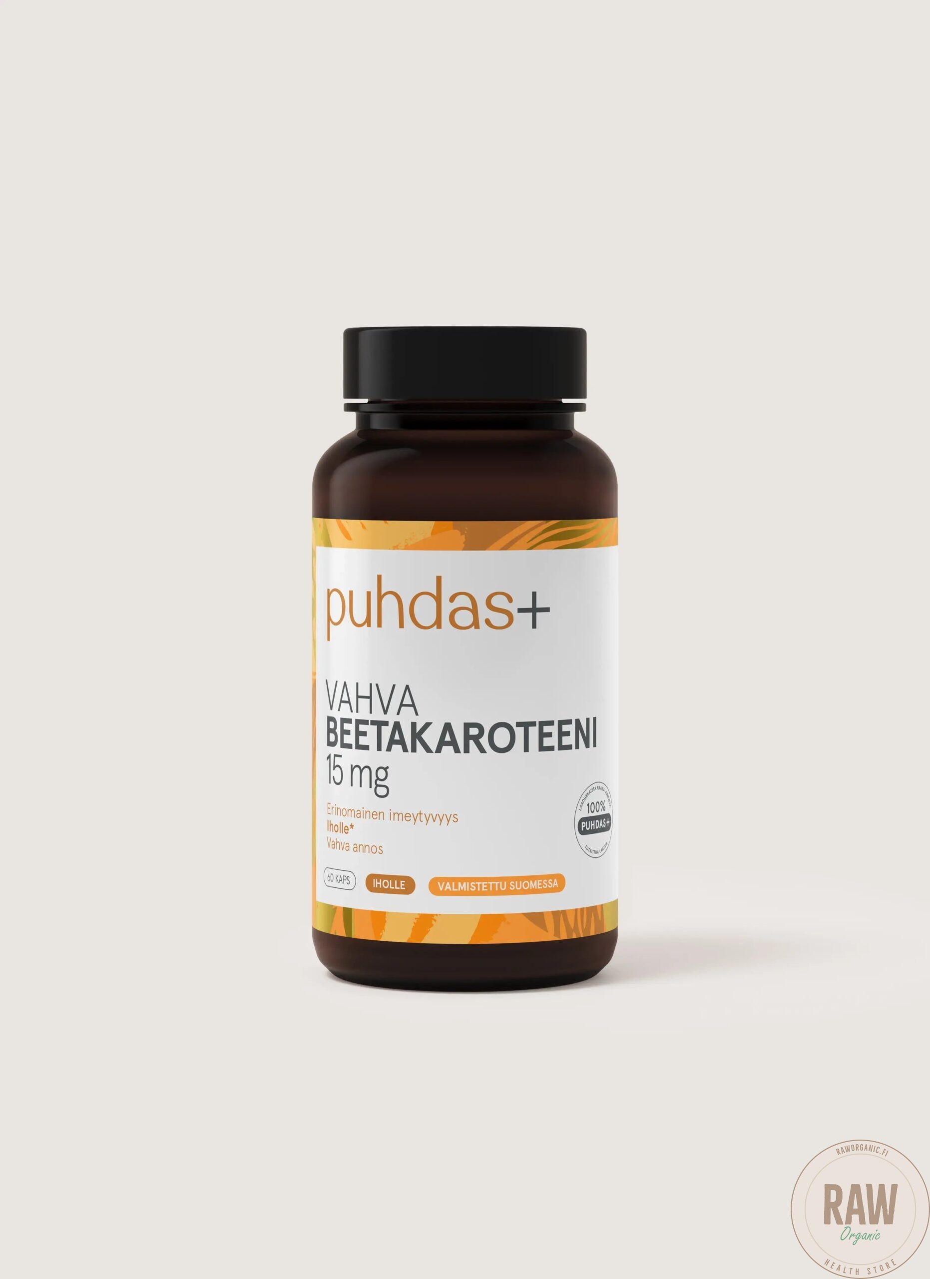 Puhdas+ Vahva beetakaroteeni 15mg, 60kaps.