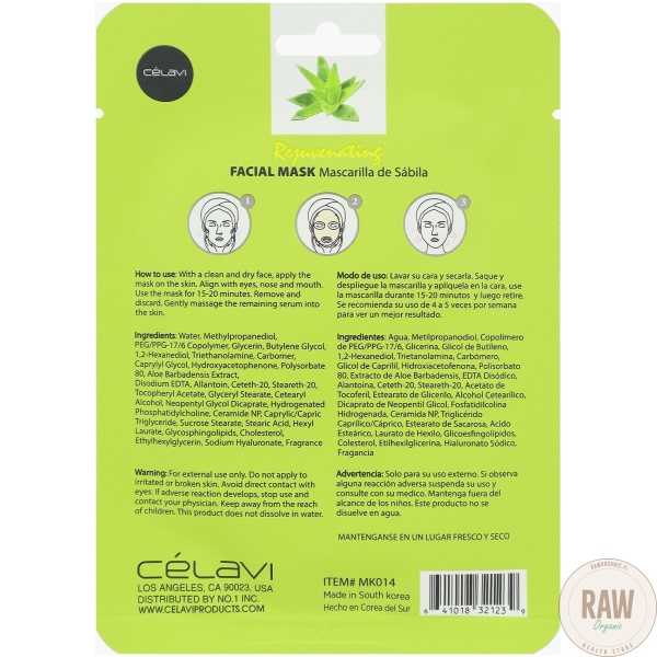 Celavi Aloe Vera Facial Mask Sheet – kuva 4
