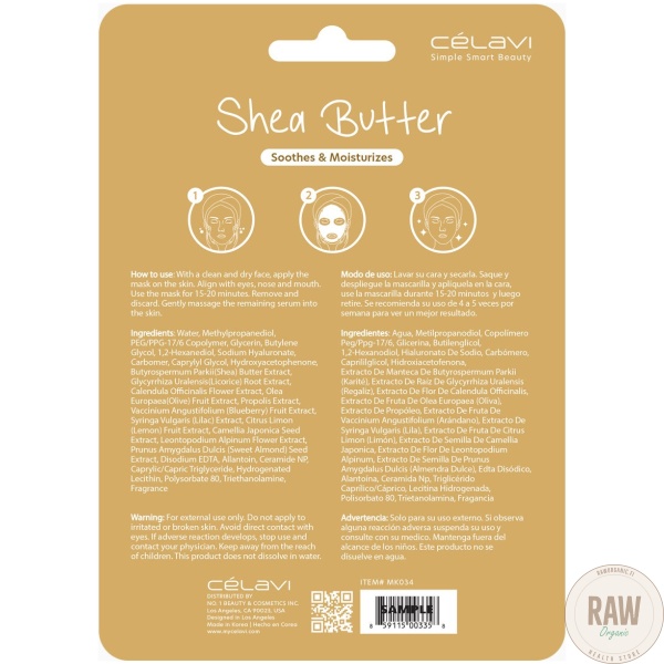 Celavi Shea Butter Facial Mask Sheet – kuva 4