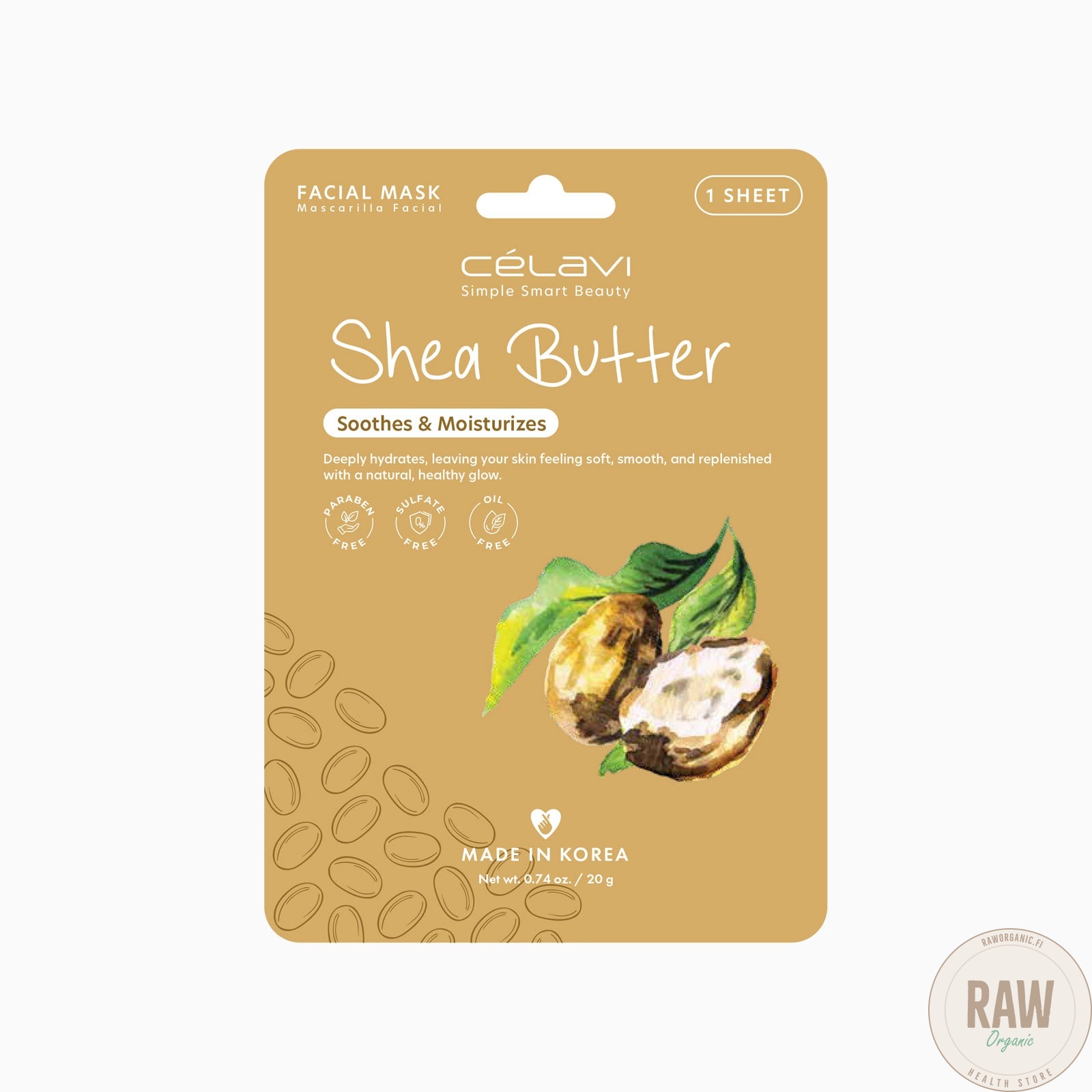 Celavi Shea Butter Facial Mask Sheet