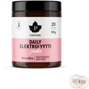 Puhdistamo Daily Elektrolyyttijauhe Mansikka – 100 g