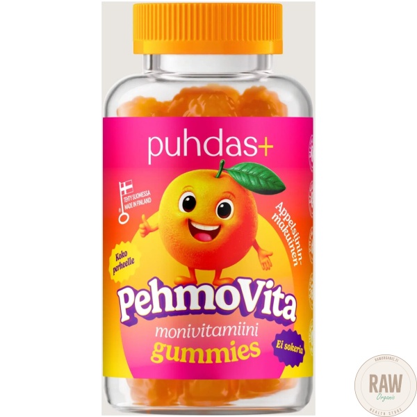 Puhdas+ PehmoVita Monivitamiini Gummies Appelsiini 75kpl – kuva 2