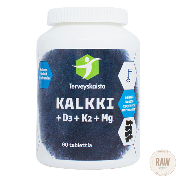 Terveyskaista Kalkki+D3+k2+mg 90tabl.