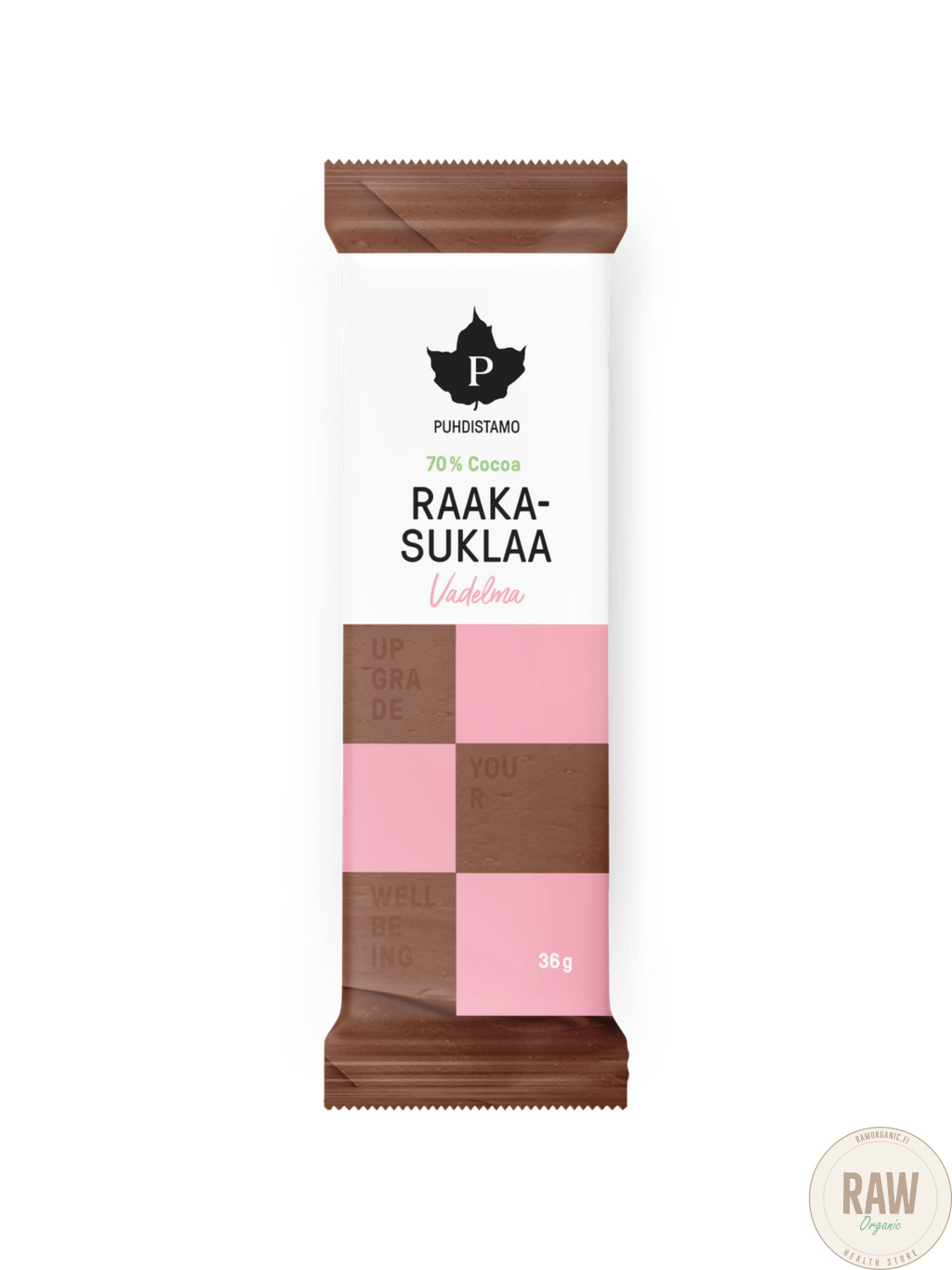 Puhdistamo Raakasuklaalevy vadelma 36g