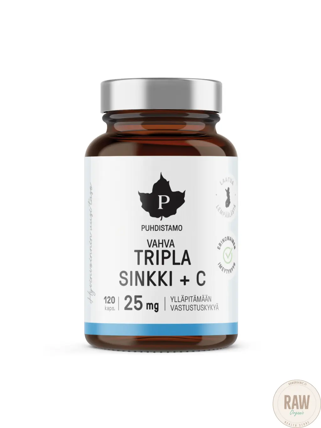 Puhdistamo Tripla sinkki + C 25mg 120 kaps.
