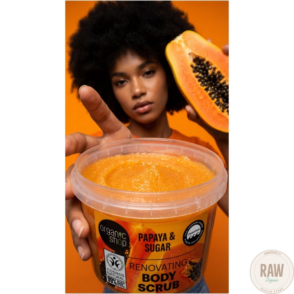 Organic Shop Papaya & Sugar Hedelmäinen Body Scrub 250 Ml – kuva 3