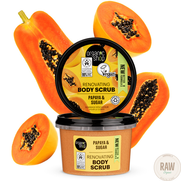 Organic Shop Papaya & Sugar Hedelmäinen Body Scrub 250 Ml – kuva 8