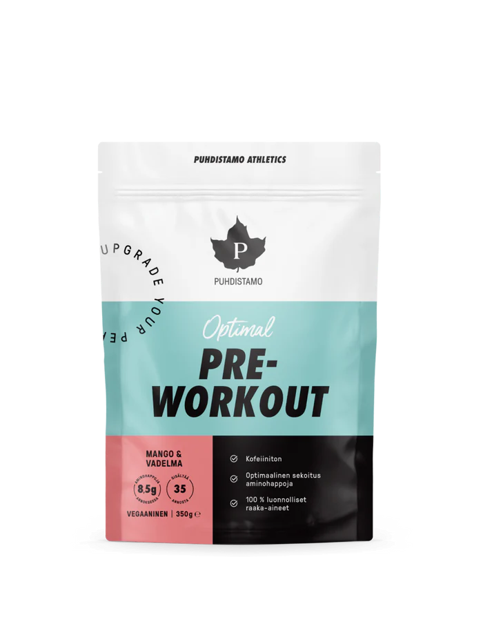 Puhdistamo Optimal Preworkout mango & vadelma 350g