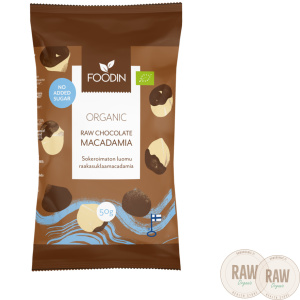 Foodin Raw Chocolate Macadamia, unsweetened, organic, 50g