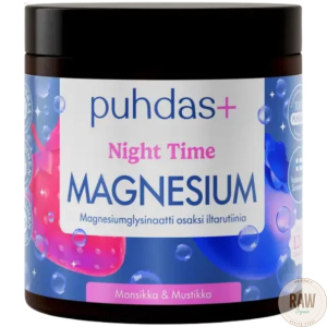 Puhdas+ Night Time Magnesium strawberry&blueberry 80g