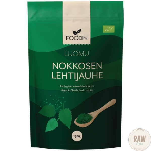 Foodin Nokkosen lehtijauhe, villi, luomu, 150g – kuva 2
