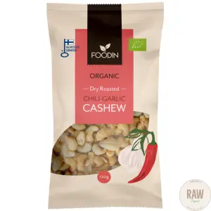 Foodin Chili-Garlic Cashew, luomu, 120g