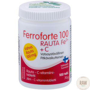 Hankintatukku Ferroforte 100 Rauta – C-vitamiinitabletti 100tabl.