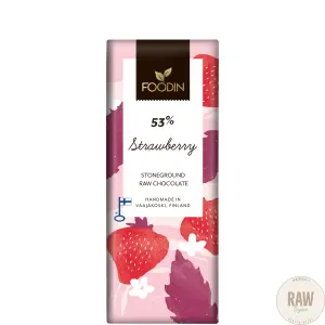 Foodin Raakasuklaa Strawberry 53%, luomu 40 g