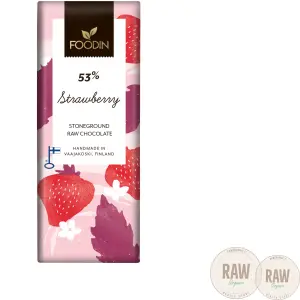 Foodin Raw Chocolate Strawberry 53%, organic 40 g