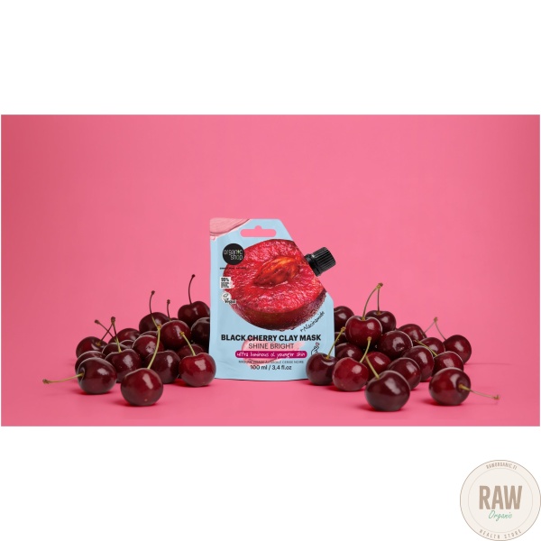 Organic shop Black Cherry Clay Face Mask Shine Bright 100ml – kuva 5