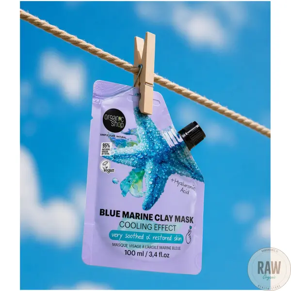 Organic shop blue marine Clay cooling efect Face Mask 100ml – kuva 2