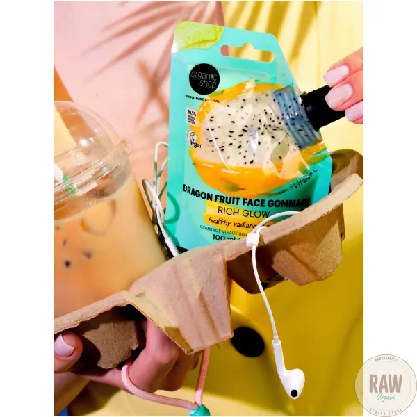 Organic Shop Dragon fruit face gommage rich glow 100 ml – kuva 5