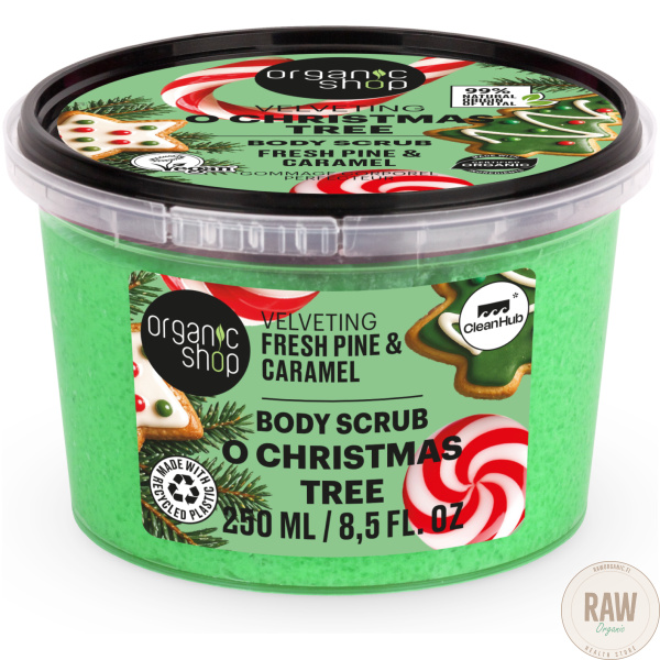Organic shop Velvetin O´Christmas tree pine & caramel body scrub 250ml – kuva 3