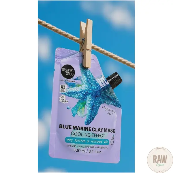 Organic shop blue marine Clay cooling efect Face Mask 100ml – kuva 6