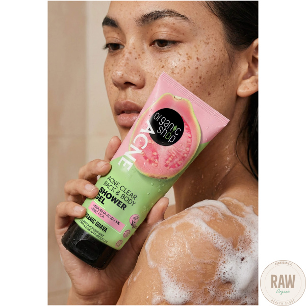 Organic Shop Acne clear back & body shower gel  guave 200ml – kuva 2