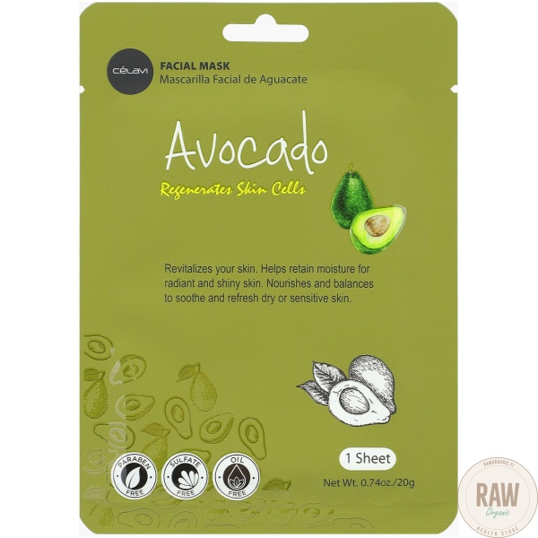 Celavi Avocado Facial Mask Sheet – kuva 4