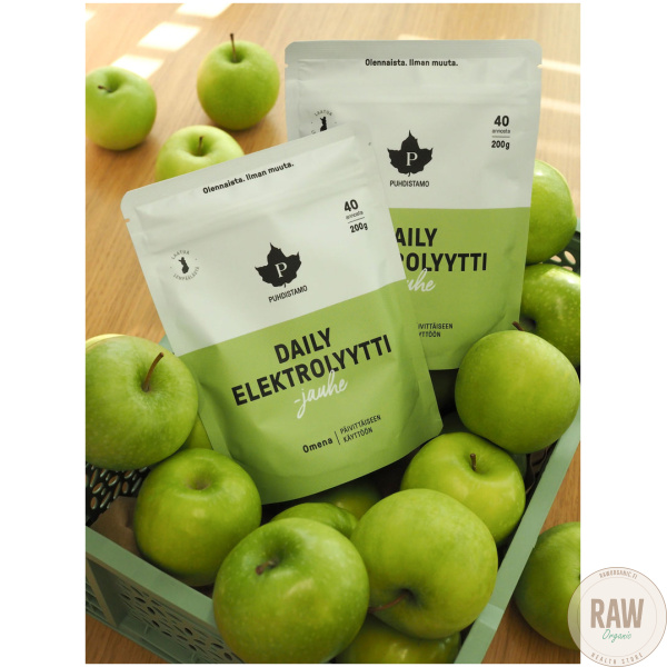 Puhdistamo Elektrolyyttijauhe Omena, 200g – kuva 3