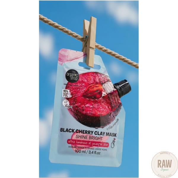 Organic shop Black Cherry Clay Face Mask Shine Bright 100ml – kuva 7